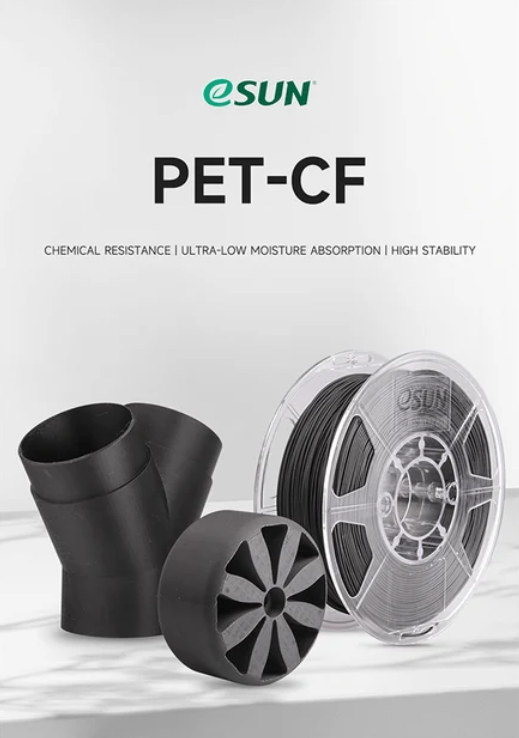 eSun PET-CF Carbon Fibre 3D Print Filament 1.75mm 1kg