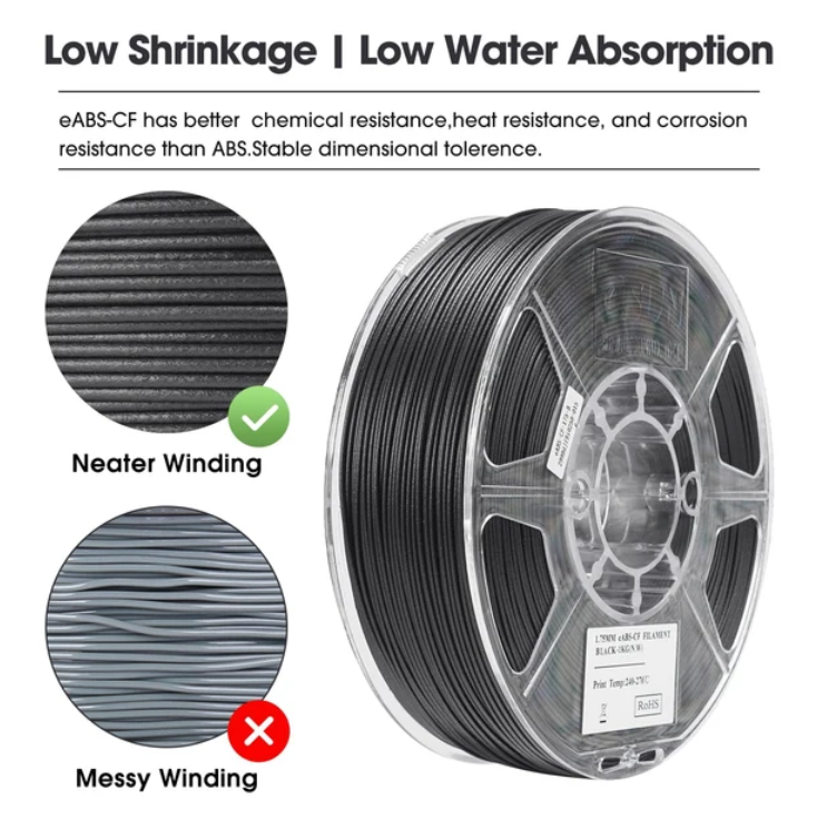 eSun PET-CF Carbon Fibre 3D Print Filament 1.75mm 1kg
